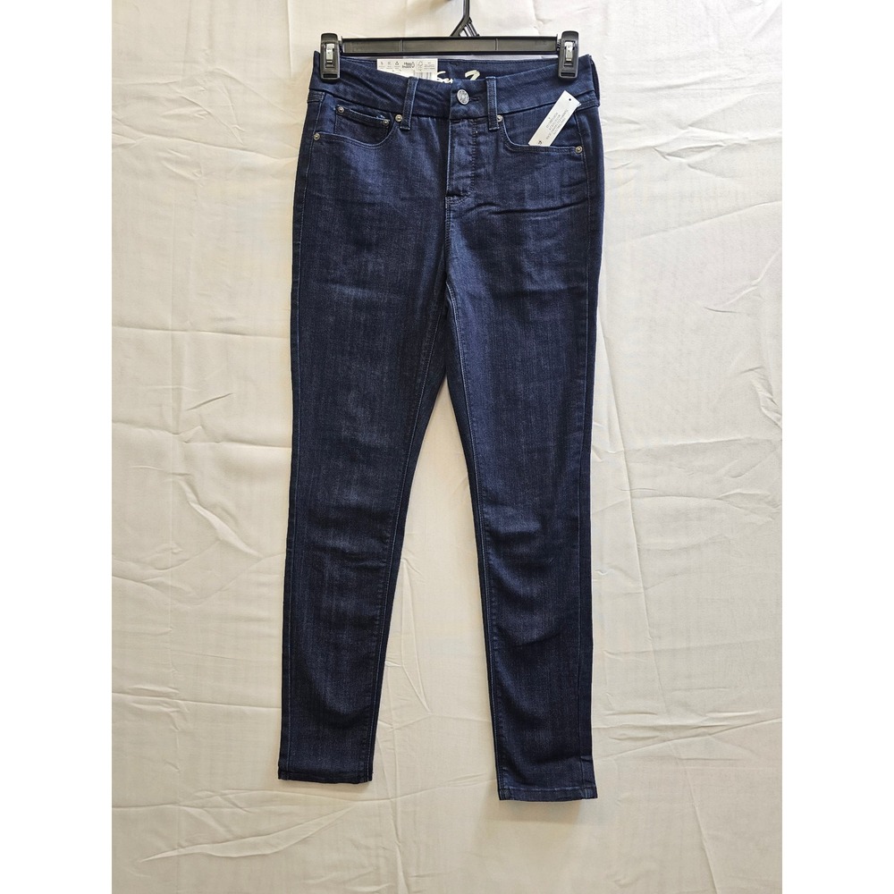 Seven7 Tummy Less High Rise Skinny Jeans‎ Portobello Dark Wash Womens 4